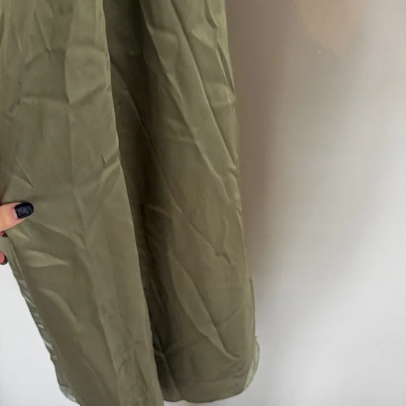 Elegant Olive One Shoulder Formal Dress - Picture 4 of 5